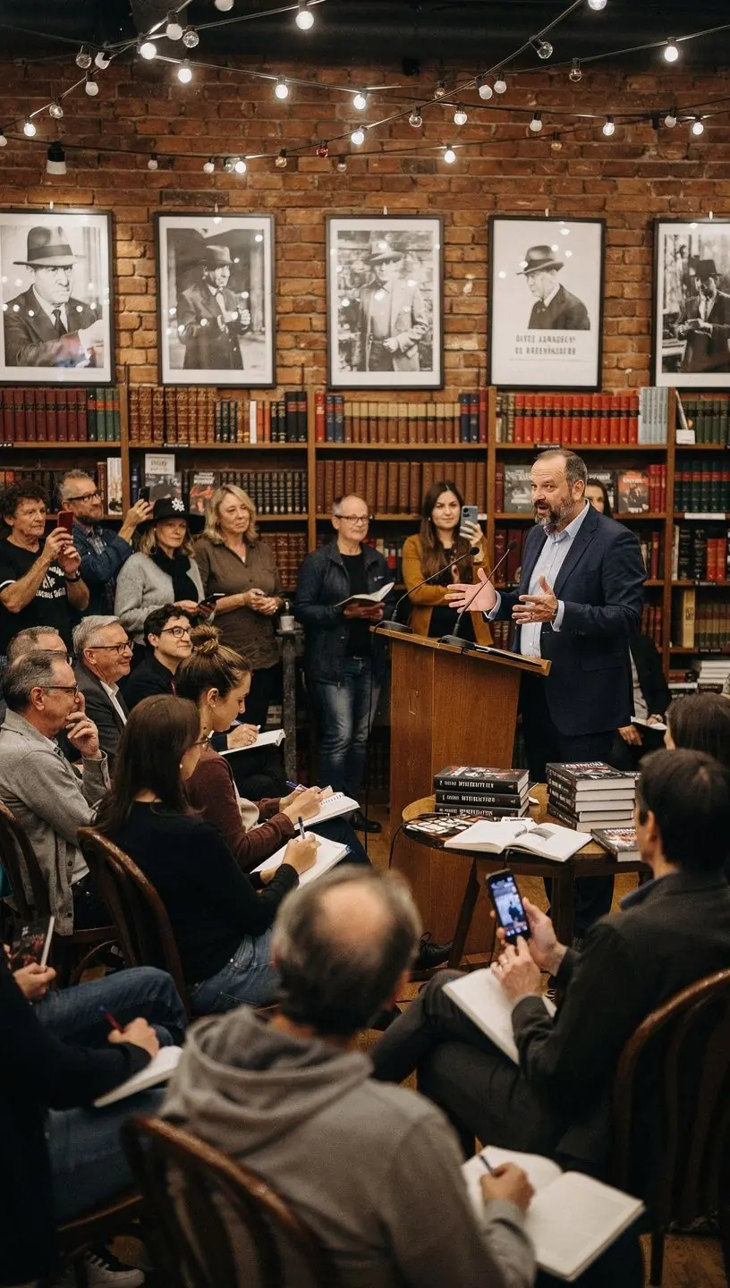 Ein atmosphärisches Bild eines mysteriösen Buchcovers mit dunklen Farben und geheimnisvollen Symbolen.