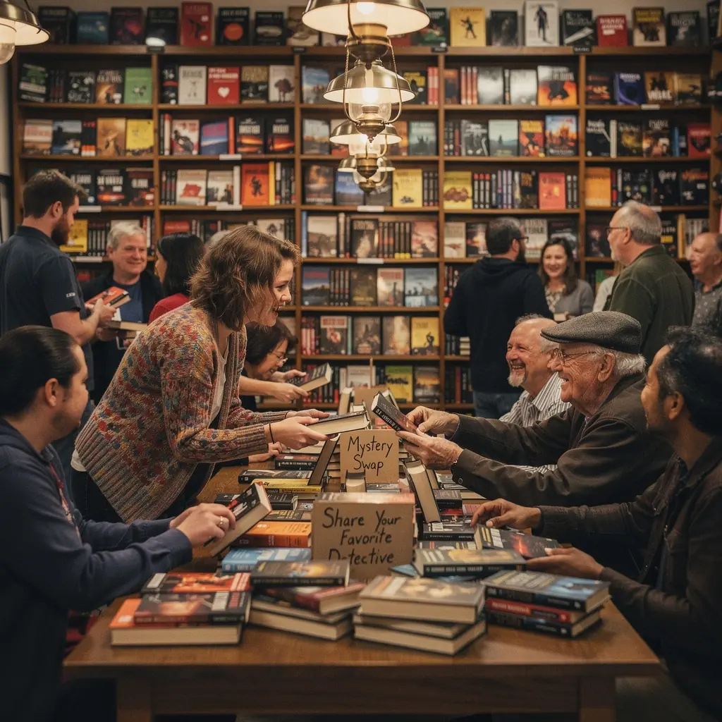 Ein geheimnisvoller Umriss eines Detektivs, der in einer dunklen Gasse nach Hinweisen sucht.